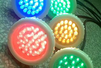 Underwater colorful lamps